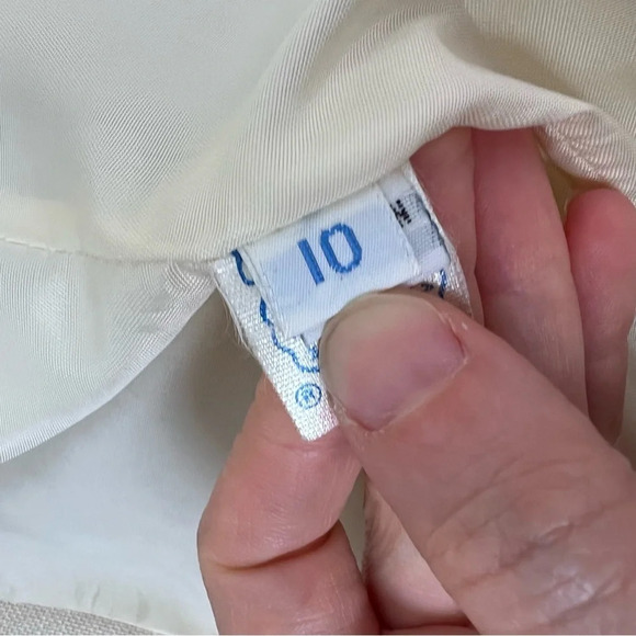 Vintage Halston Sportswear Linen Blazer Jacket Cream Size 10 - Picture 5 of 8